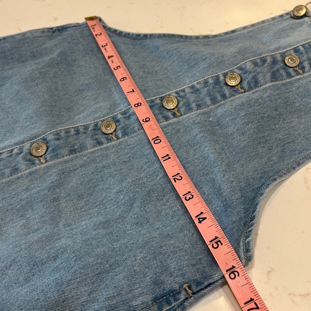 Forever 21 Denim Overall Dress Button Front Racerback Mini Small - Picture 8 of 10